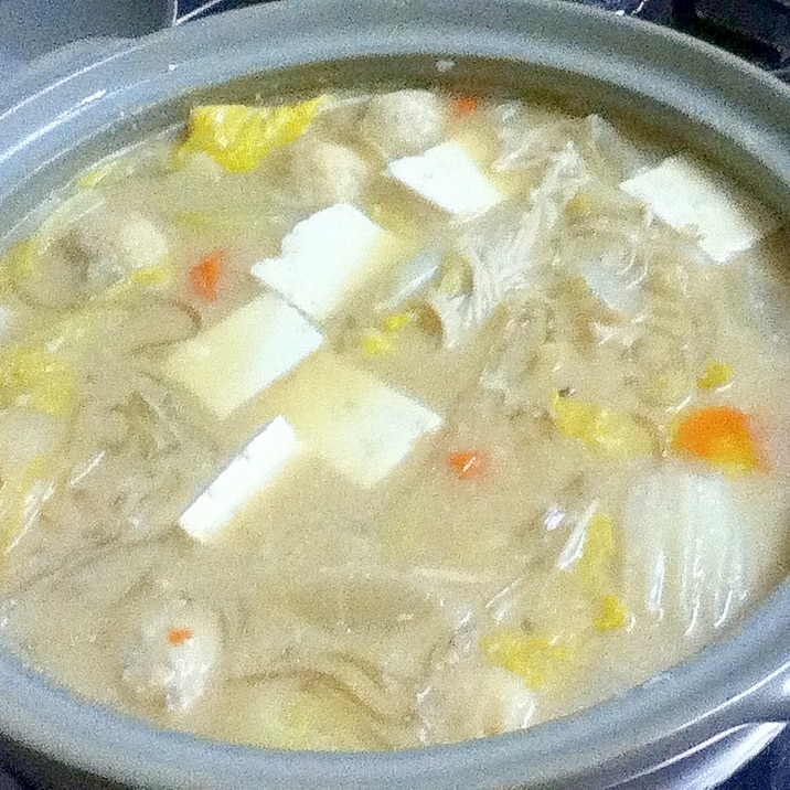 寄せ鍋のつゆのもとを使って 酒粕ごま味噌鍋 レシピ 作り方 By 女美食ハンター 楽天レシピ